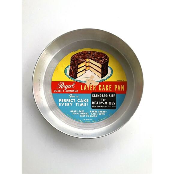 vtg Regal Ware quality aluminum layer cake pan USA With Original Label - Picture 1 of 7